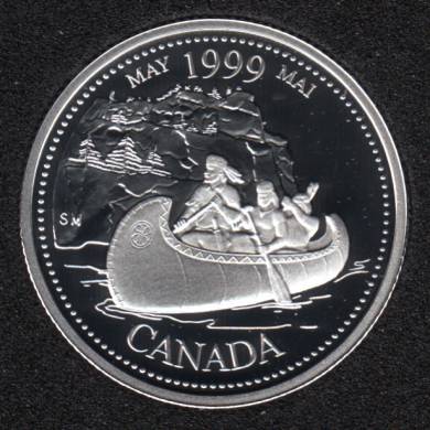 1999 - #5 Proof - Argent - Mai - Canada 25 Cents