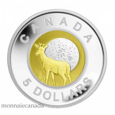 2011 - $5 - Pièce en argent sterling et en niobium - Lune du cerf