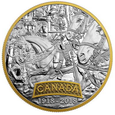 2018 - $20 - 1 oz en argent pur avec placage d'or - Forces allies de la Premire Guerre mondiale
