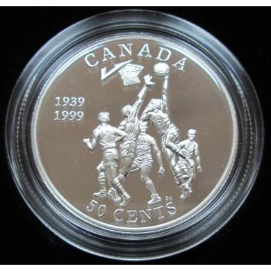 1999 CANADA 50 Cents Proof Sterling Silver - Invention of Basketball