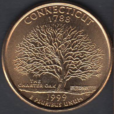 1999 P - Connecticut - Plaqué Or - 25 Cents