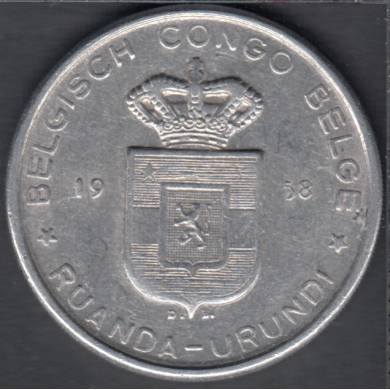 1958 - 1 Franc - Belgiun Congo Ruanda & Burundi