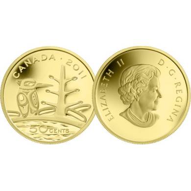2011 - 50 Cents - 1/25 Ounce Pure Gold Coin - Boreal Forest