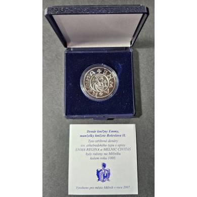 2007 - Reproduction of the Princess Emma's denarius for the City of Melnik 500 pcs- Czech Republic