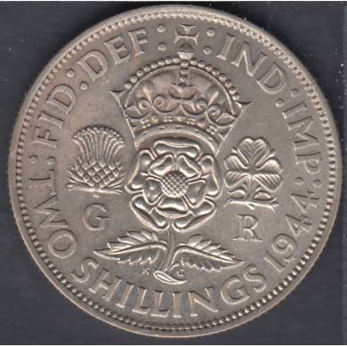 1944 - Florin (Two Shillings) - EF - Great Britain