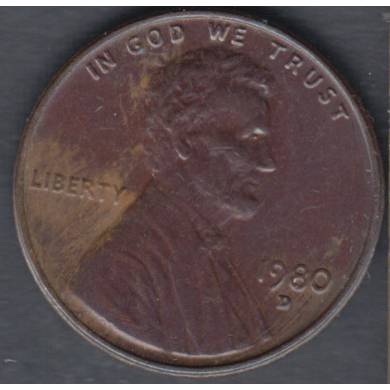 1980 D - AU - UNC - Lincoln Small Cent