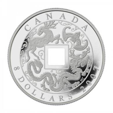 2007 - $8 - Canada Fine Silver Chinese Square Hole Coin - TAX Exempt