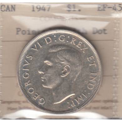 1947 - Pointed 7 - DOT - EF-45 - ICCS - Canada Dollar