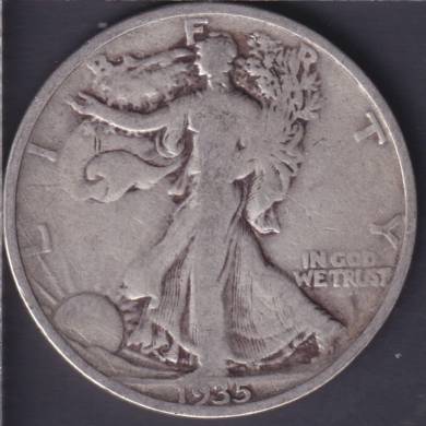 1935 - VG - Liberty Walking - 50 Cents USA