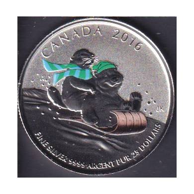 2016 - $25 - Fine Silver Coin  Winter Fun