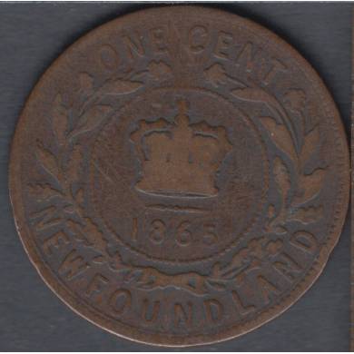 1865 - Good - Large Cent - Terre Neuve