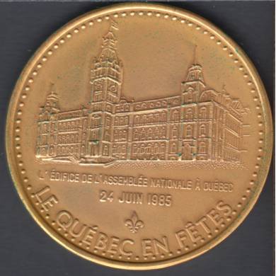 Serge Huard - 1985 - Le Quebec en Fte - Gold Plated - 75 pcs - With Certificat - Trade Dollar