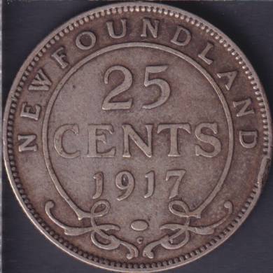Terre Neuve - 1917 C - Fine - 25 Cents