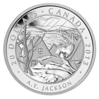 2013 - $20 - 1 oz Fine Silver Coin - A.Y. Jackson, Saint-Tite-des-Caps