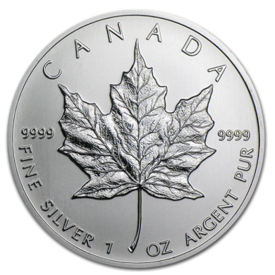 1994 Canada $5 Dollars Maple Leaf  99,99% Fine Silver 1 oz Coin *** COIN MAYBE TONED ***