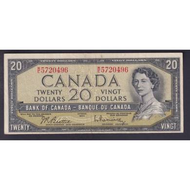 1954 $20 Dollars - VF - Beattie Rasminsky - Prefix W/E