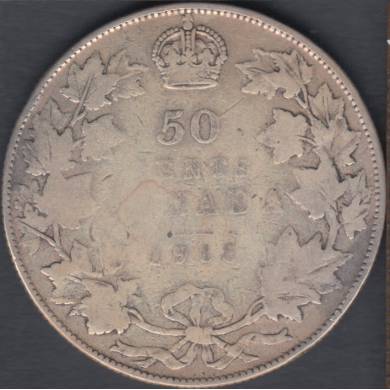 1918 - G/VG - Canada 50 Cents