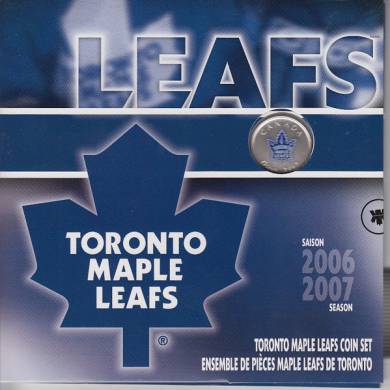 2006 2007 Season Toronto Maple Leafs Coin Set - 25 Cents Coloured
