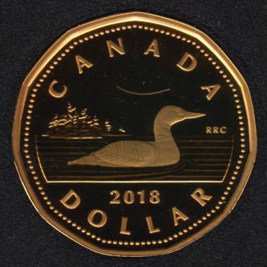 2018 - Proof - Fine Silver - Gold Plated - Canada Loon Dollar