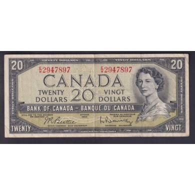 1954 $20 Dollars - Fine - Beattie Rasminsky - Prfixe E/W