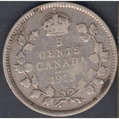1913 - G/VG - Canada 5 Cents