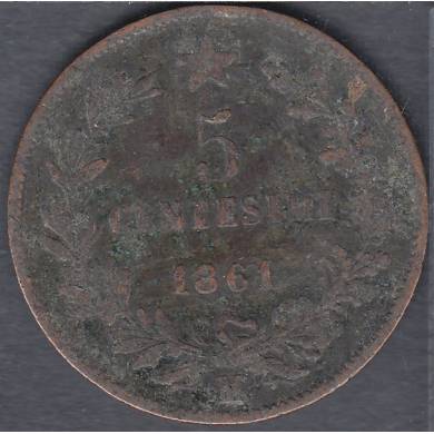 1861 M - 5 Centisimi - Italie