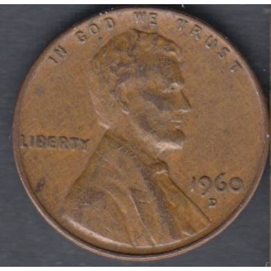 1960 D - AU - UNC - Large Date - Lincoln Small Cent