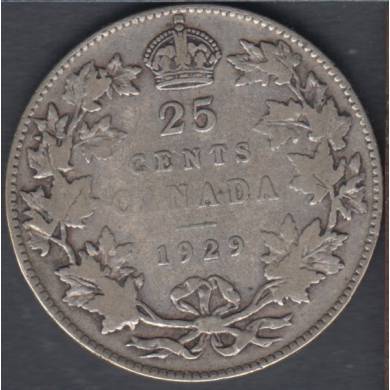 1929 - VG/F - Canada 25 Cents