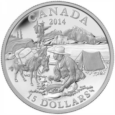 2014 - $15 - Fine Silver Coin - Exploring Canada - The Gold Rush