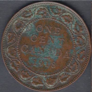 1918 - VF - Stained - Canada Large Cent