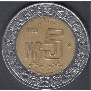1993 Mo - 5 Pesos - Mexico