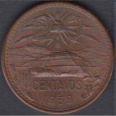 1959 Mo - 20 Centavos - Unc - Mexico