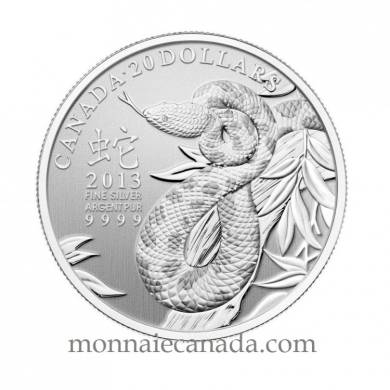 2013 - 1/4 oz Fine Silver Coin - $20 - Year of the Snake