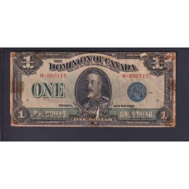 1923 $1 Dollar - Fine - Dominion of Canada