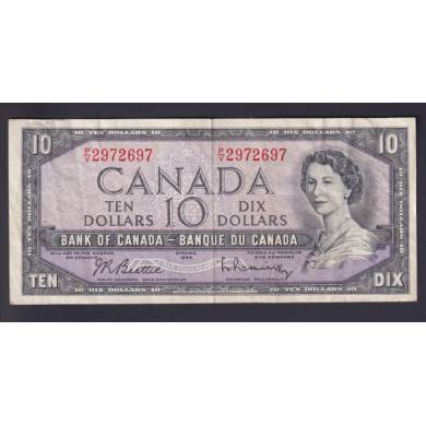 1954 $10 Dollars - VF - Beattie Rasminsky - Prefix P/V