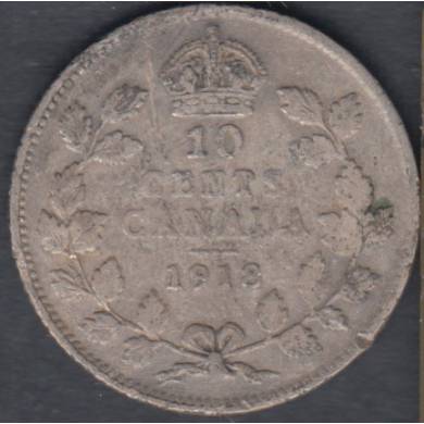 1918 - Damaged - Canada 10 Cents
