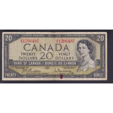 1954 $20 Dollars - Fine - Beattie Rasminsky - Prefix S/E