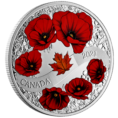 2021 - $20 - 1 oz. Pure Silver Coin – A Wreath of Remembrance: Lest We Forget