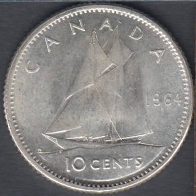 1964 - AU/UNC - Canada 10 Cents