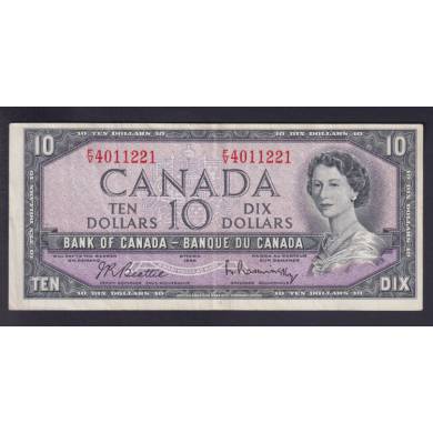 1954 $10 Dollars - VF - Beattie Rasminsky - Prefix F/V
