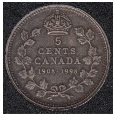 1998 - 1908 - Proof - Silver - Canada 5 Cents