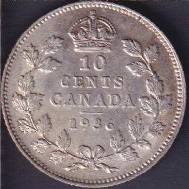 1936 - EF/AU - Canada 10 Cents