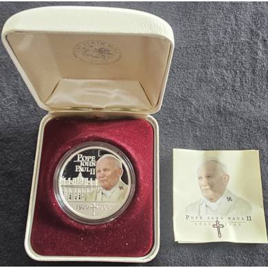 2005 1920 Pape Jean-Paul II - $1 Dollar Argent Fin 1 OZ Iles Cook - The Perth Mint