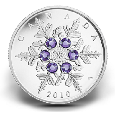 2010 - $20 - Fine Silver Coin - Tanzanite Crystal Snowflake - TAX Exempt