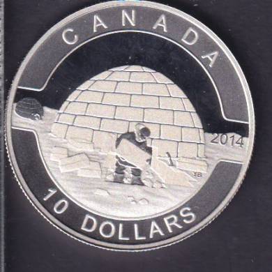 2014 - $10 - 1/2 oz. Fine Silver Coin - O Canada - Igloo