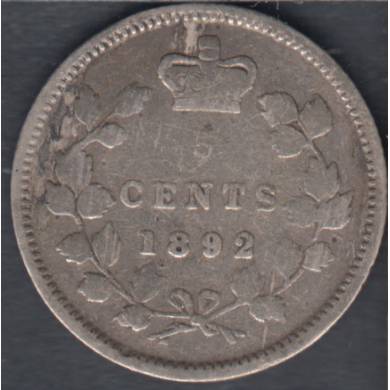 1892 - VG - Canada 5 Cents