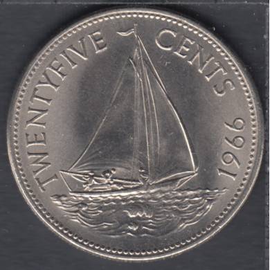 1966 - 25 Cents - B. Unc - Bahamas