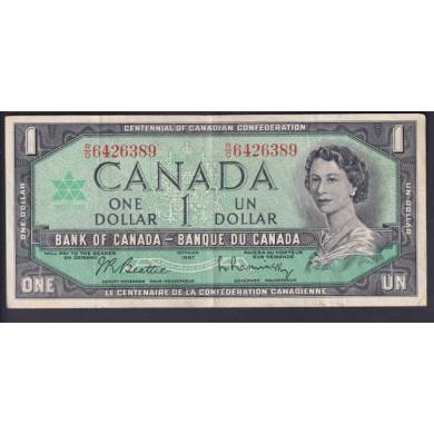 1967 $1 Dollar - VF - Beattie Rasminsky - Prfixe R/O