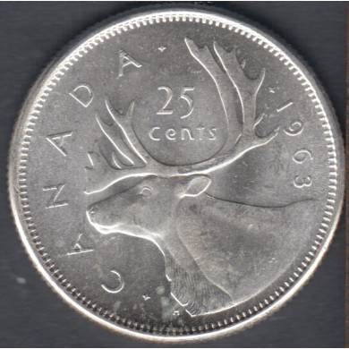 1963 - B.Unc - Cameo - Canada 25 Cents