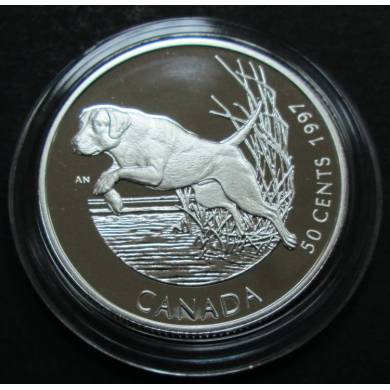 1997 Canada 50 Cents Sterling Silver - Labrador Retriever Dog